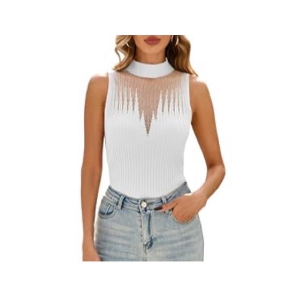 Elegant White Sleeveless Top